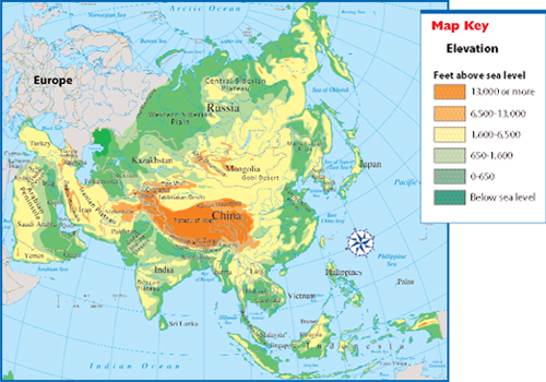 Asian Deserts Map 86